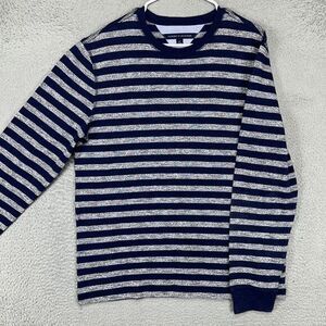 Tommy‎ Hilfiger Crew Neck Sweatshirt Mens Large Blue Grey Striped Lightweight